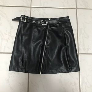 Black Leather Mini Skirt